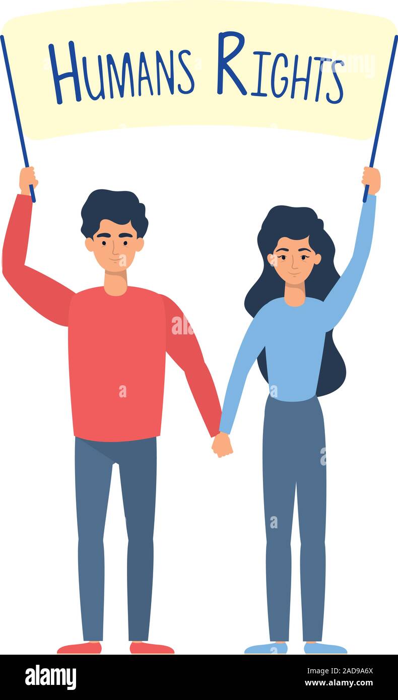 Love For Human Rights young lovers couple with human rights label Stock Vector Image & Art ...