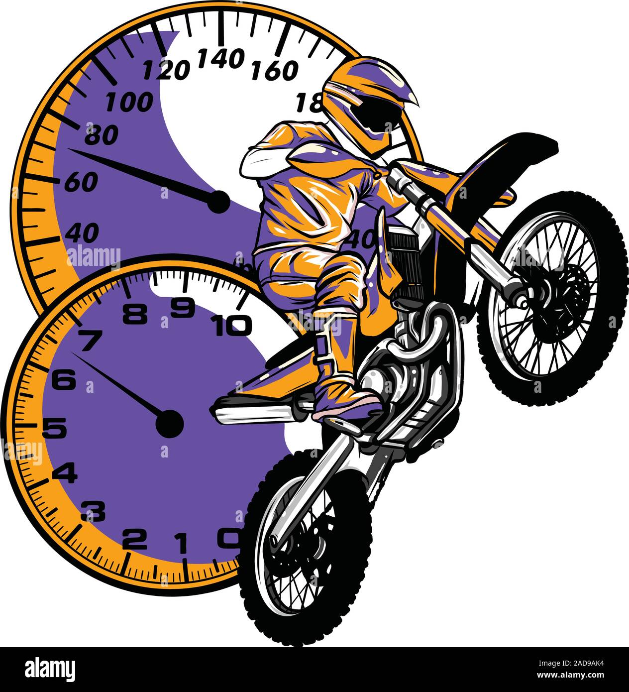 Motorbike rider, abstract vector silhouette. Road motorcycle racing Stock Vector