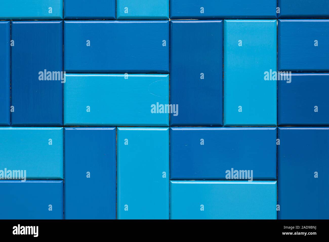 Blue Tile Wall Background Stock Photo