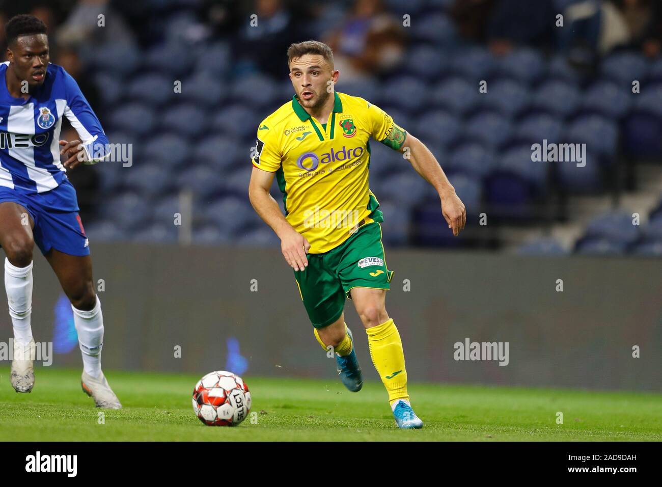 Porto, Portugal. 2nd Dec, 2019. Pedrinho (Pacos de Ferreira) Football/Soccer : Portugal 'Liga NOS' match between FC Porto 2-0 FC Pacos de Ferreira at the Estadio do Dragao in Porto, Portugal . Credit: Mutsu Kawamori/AFLO/Alamy Live News Stock Photo