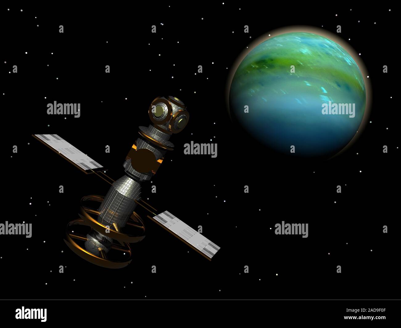 Spaceships in space Stock Photo
