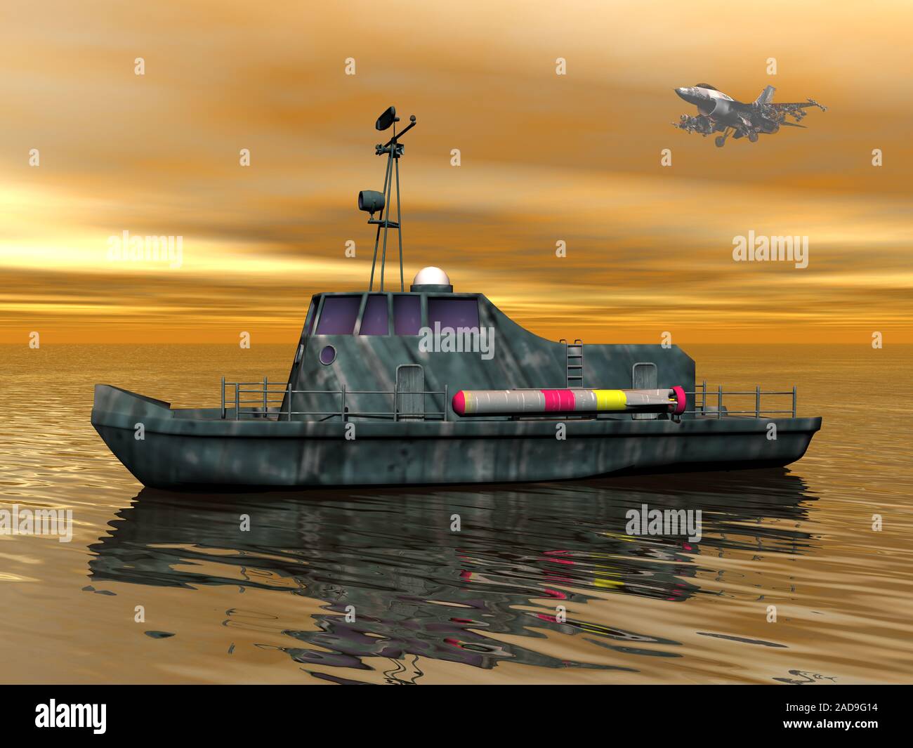 Patrol boat on the sea Stock Photo - Alamy