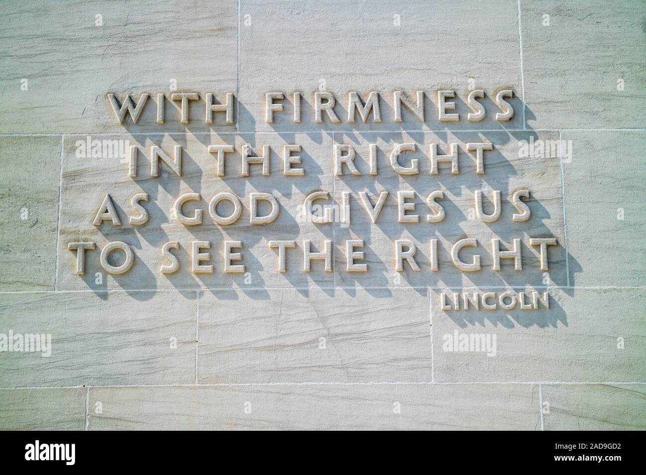 A word of wisdom engrave along the wall of Gettysburg, Pennsylvania Stock Photo