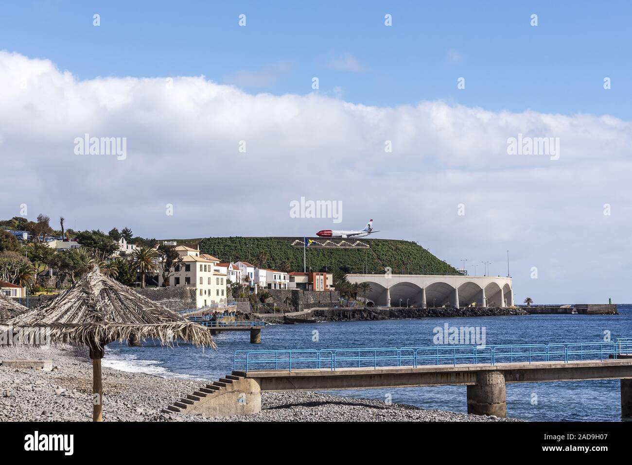 landing strip, airport, Santa Cruz, Madeira, Portugal, Europe Stock Photo