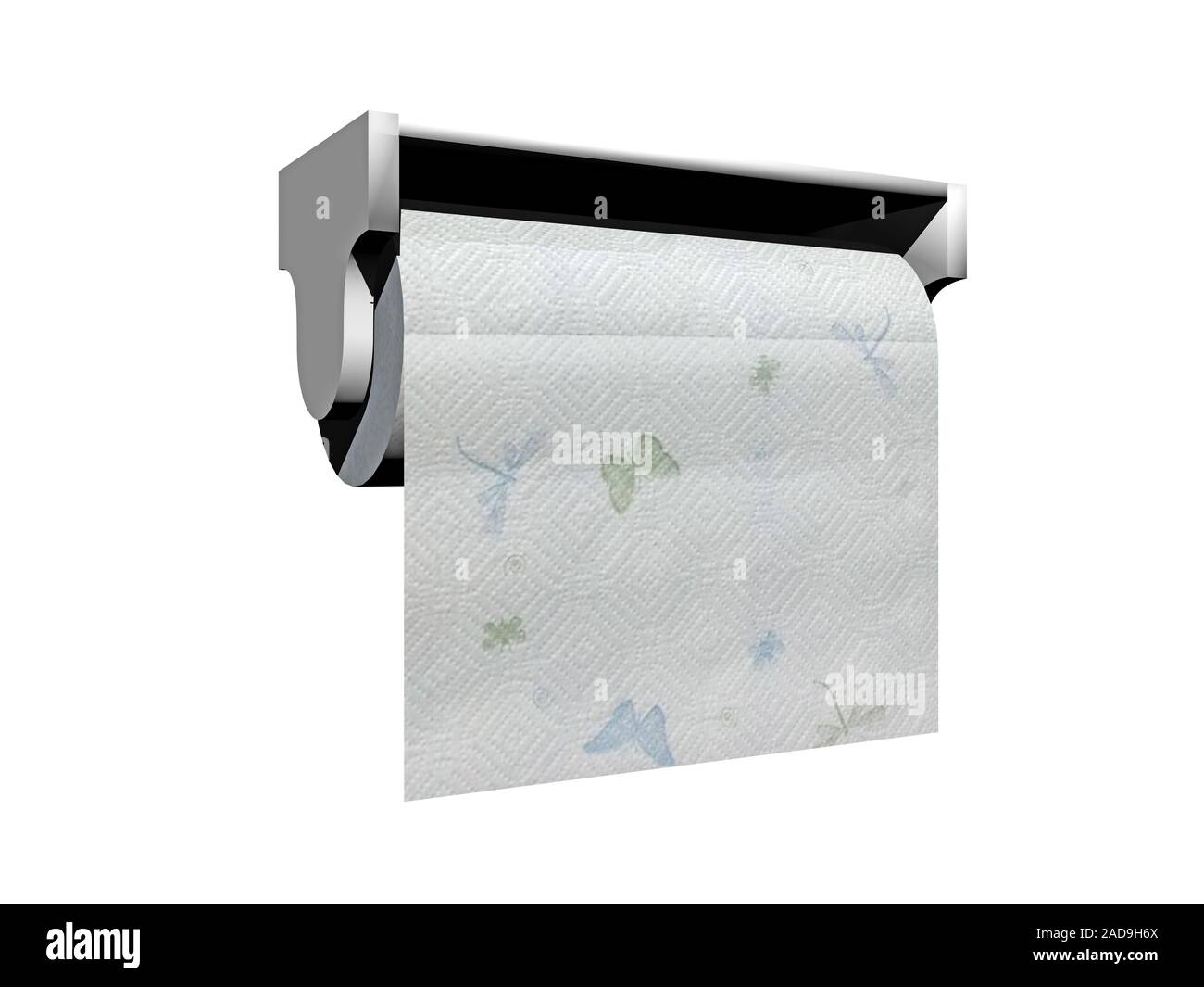 Kitchen roll with wall bracket Stock Photo