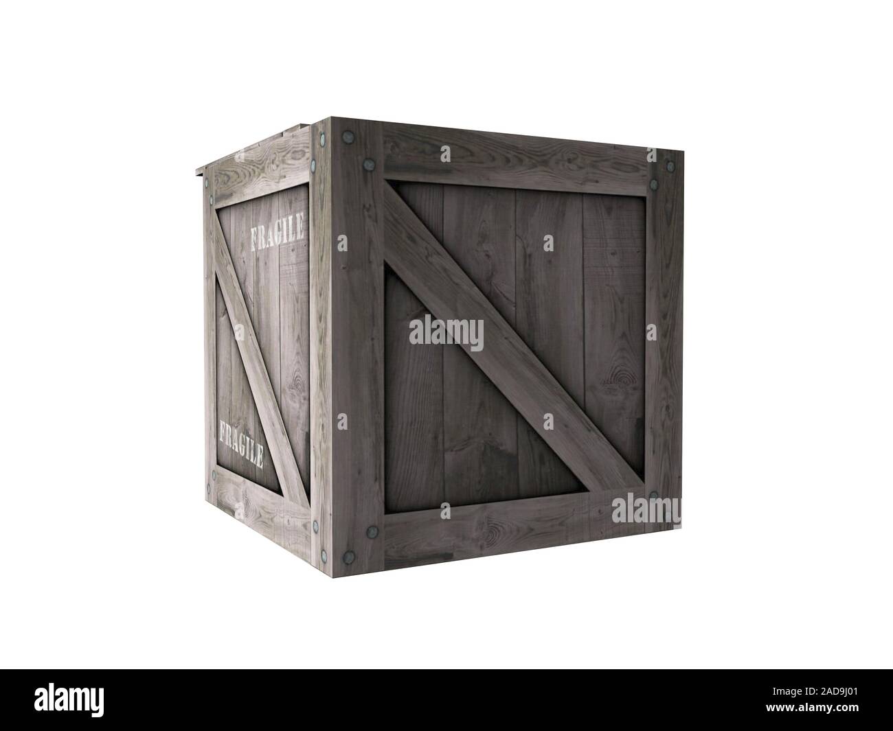 brown wooden slatted box Stock Photo Alamy