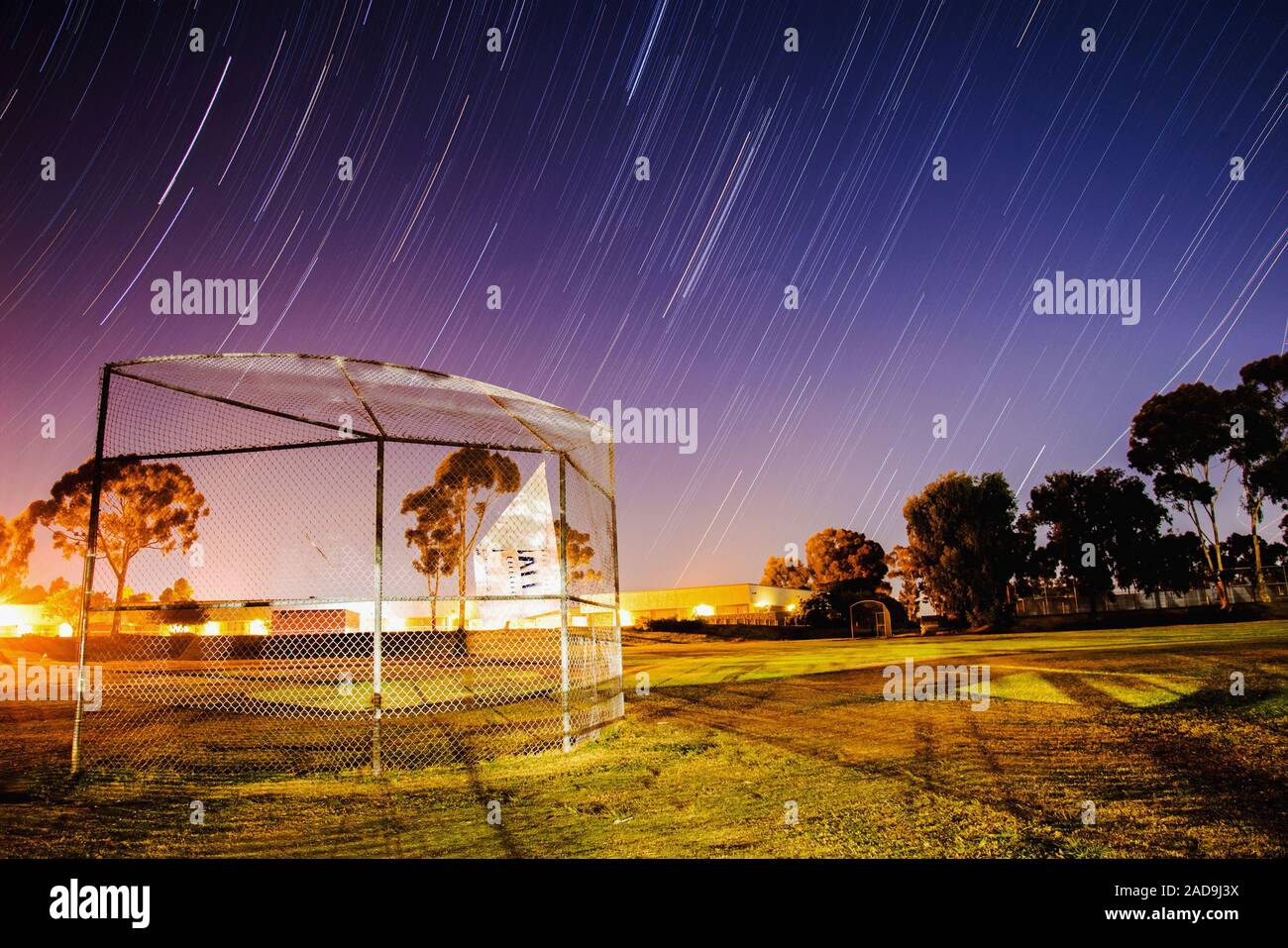 Star Trails in San Diego Stock Photo