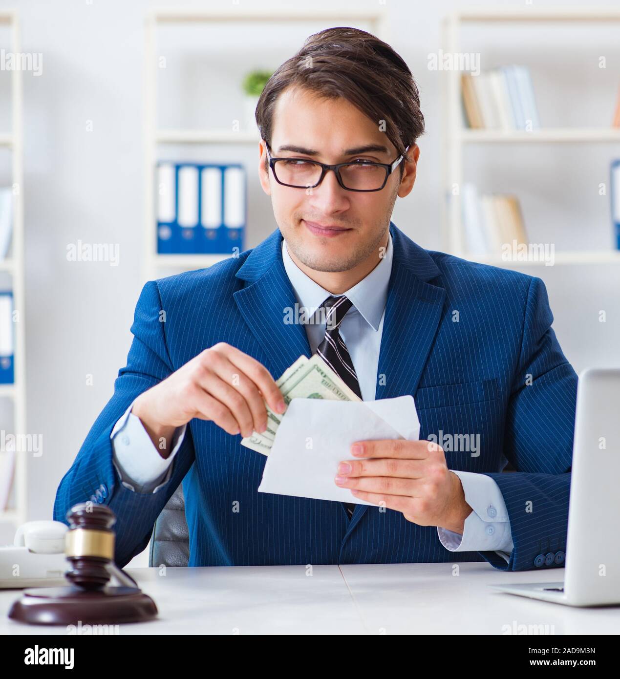 Lawyer receiving money as bribe Stock Photo Alamy