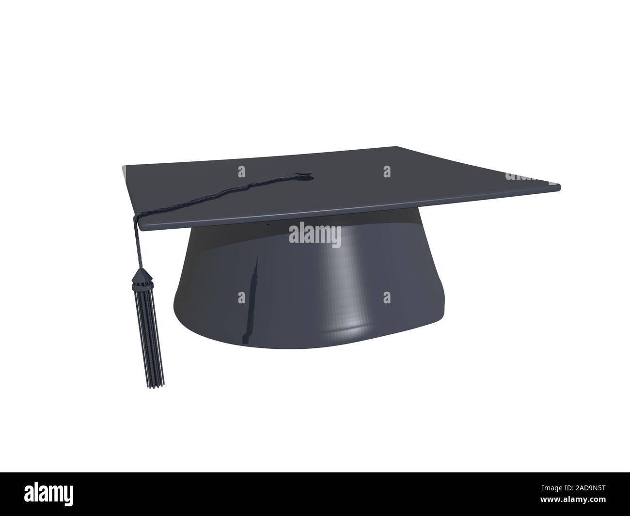 black graduation hat with bobble Stock Photo