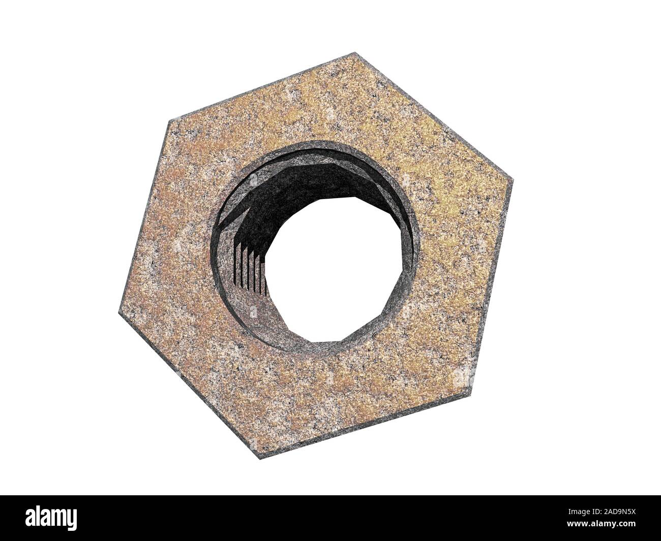 hexagonal metallic nut Stock Photo Alamy