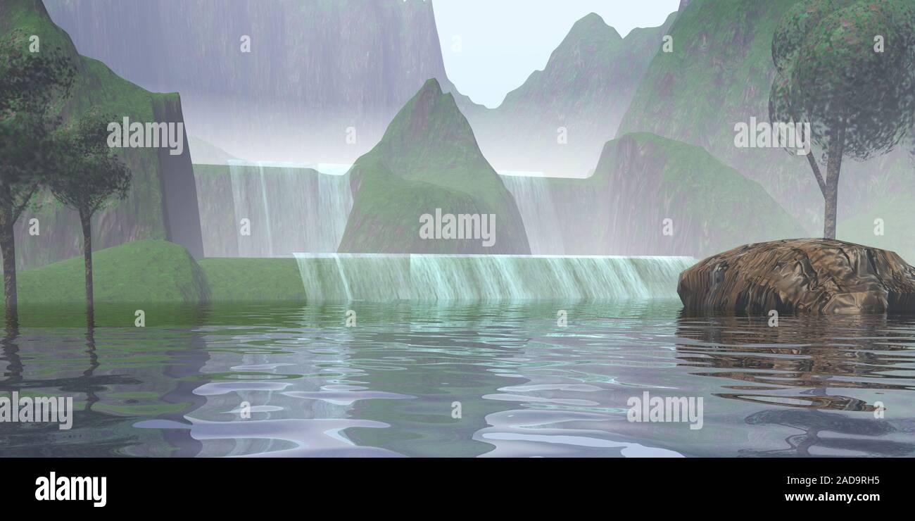 Waterfall landscape hi-res stock photography and images - Alamy