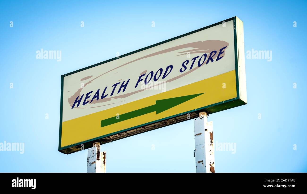 Street Sign Health Food Store Stock Photo 335204198 Alamy