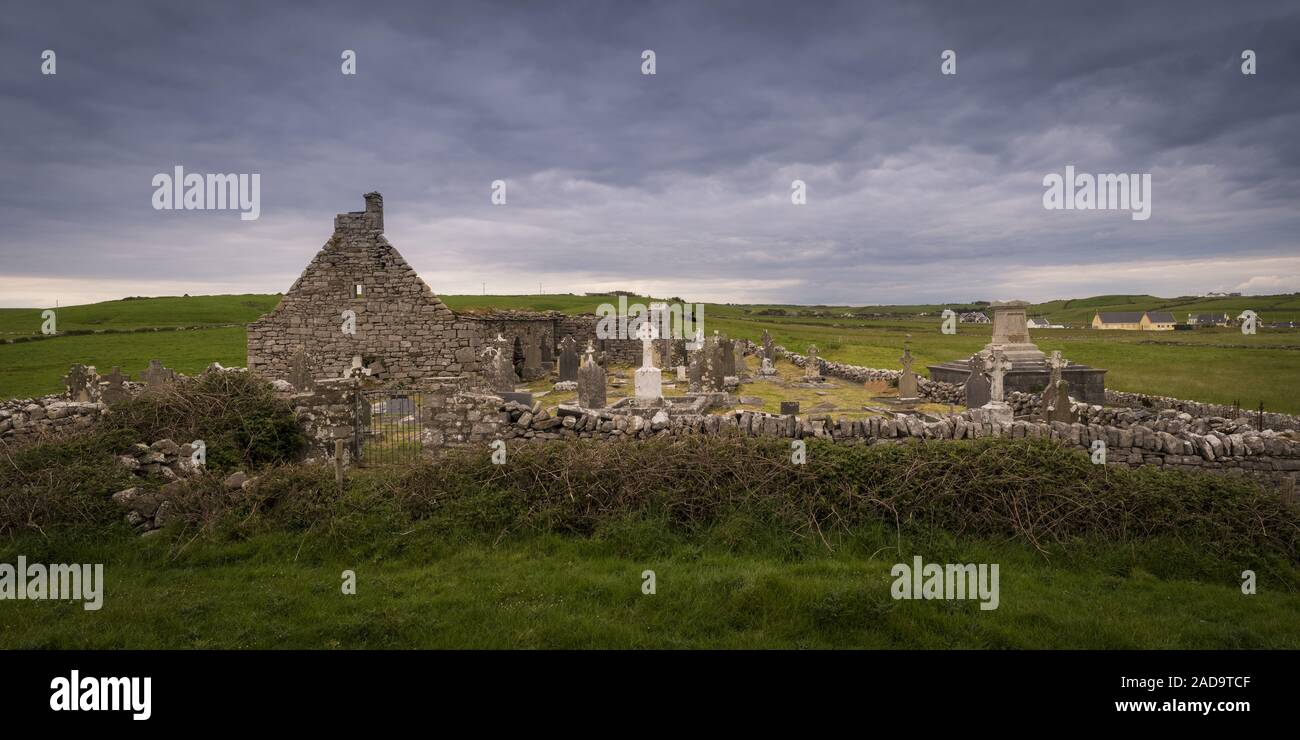 Ancient cementary in Ireland Panorama Stock Photo