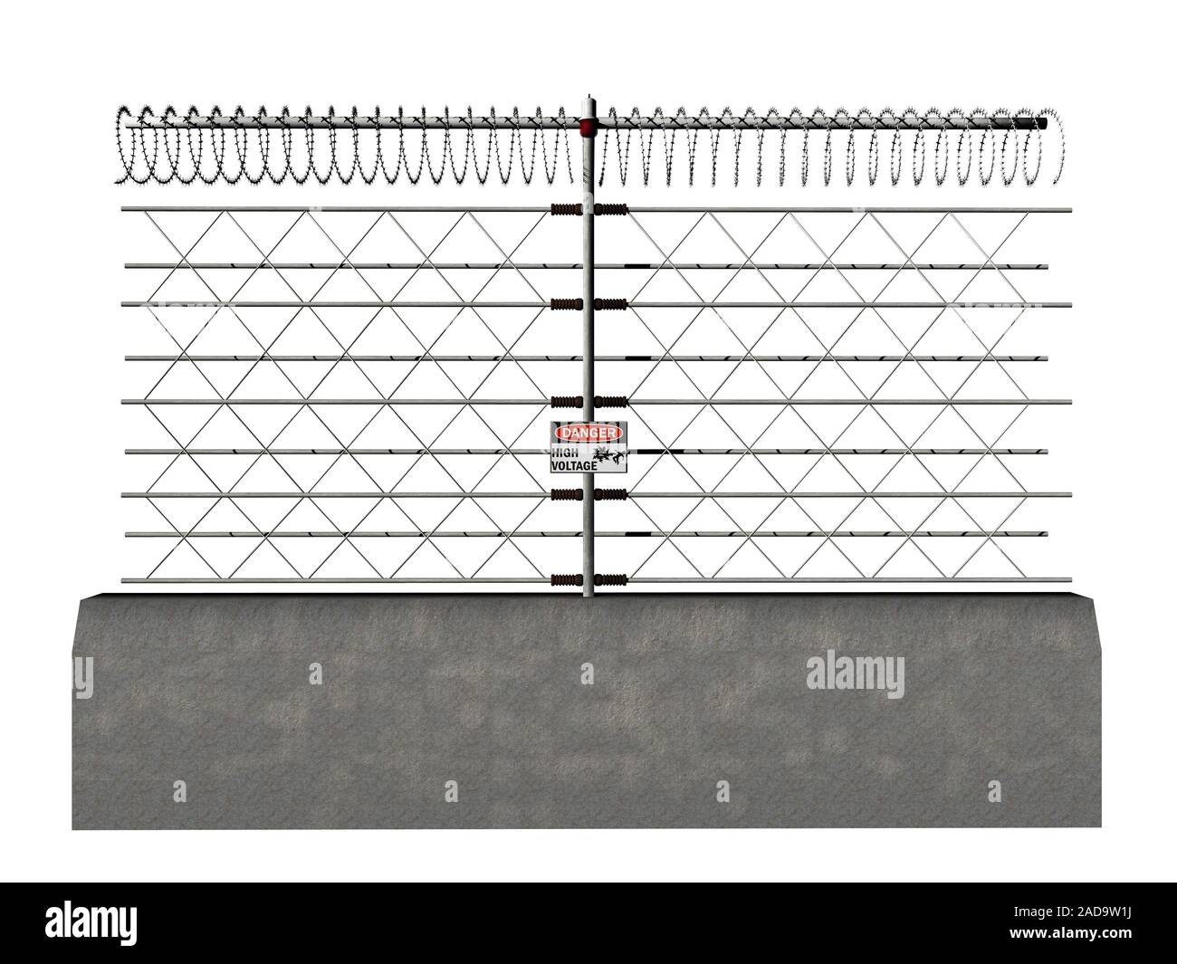 Barbed fence Cut Out Stock Images & Pictures - Alamy