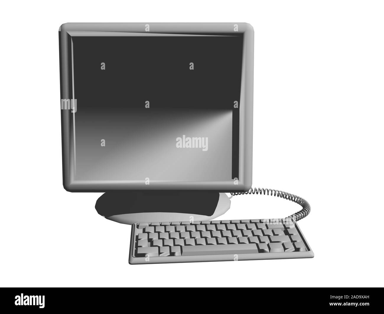 Computer with monitor and keyboard stock photo alamy