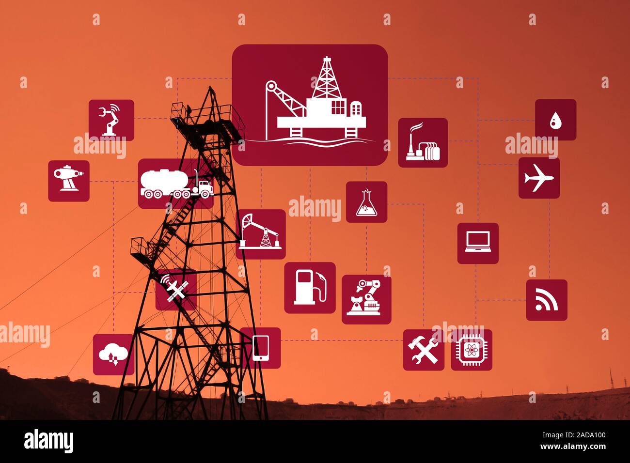 Concept of automation in oil and gas industry Stock Photo - Alamy