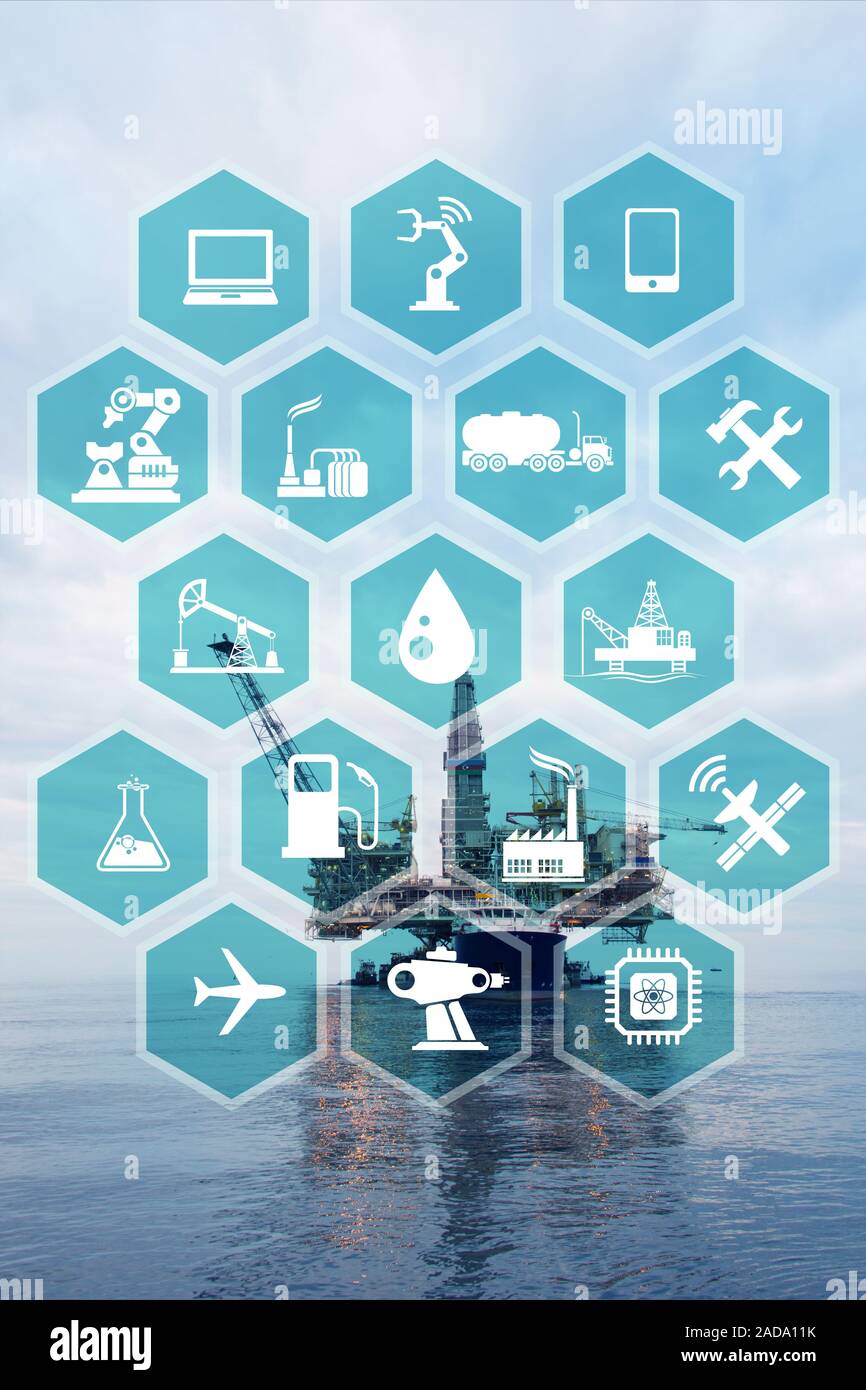 Concept of automation in oil and gas industry Stock Photo - Alamy