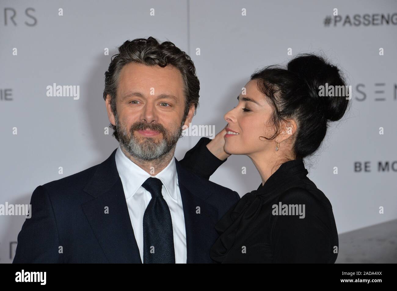 Actor Michael Sheen & girlfriend actress Sarah Silverman at the world ...