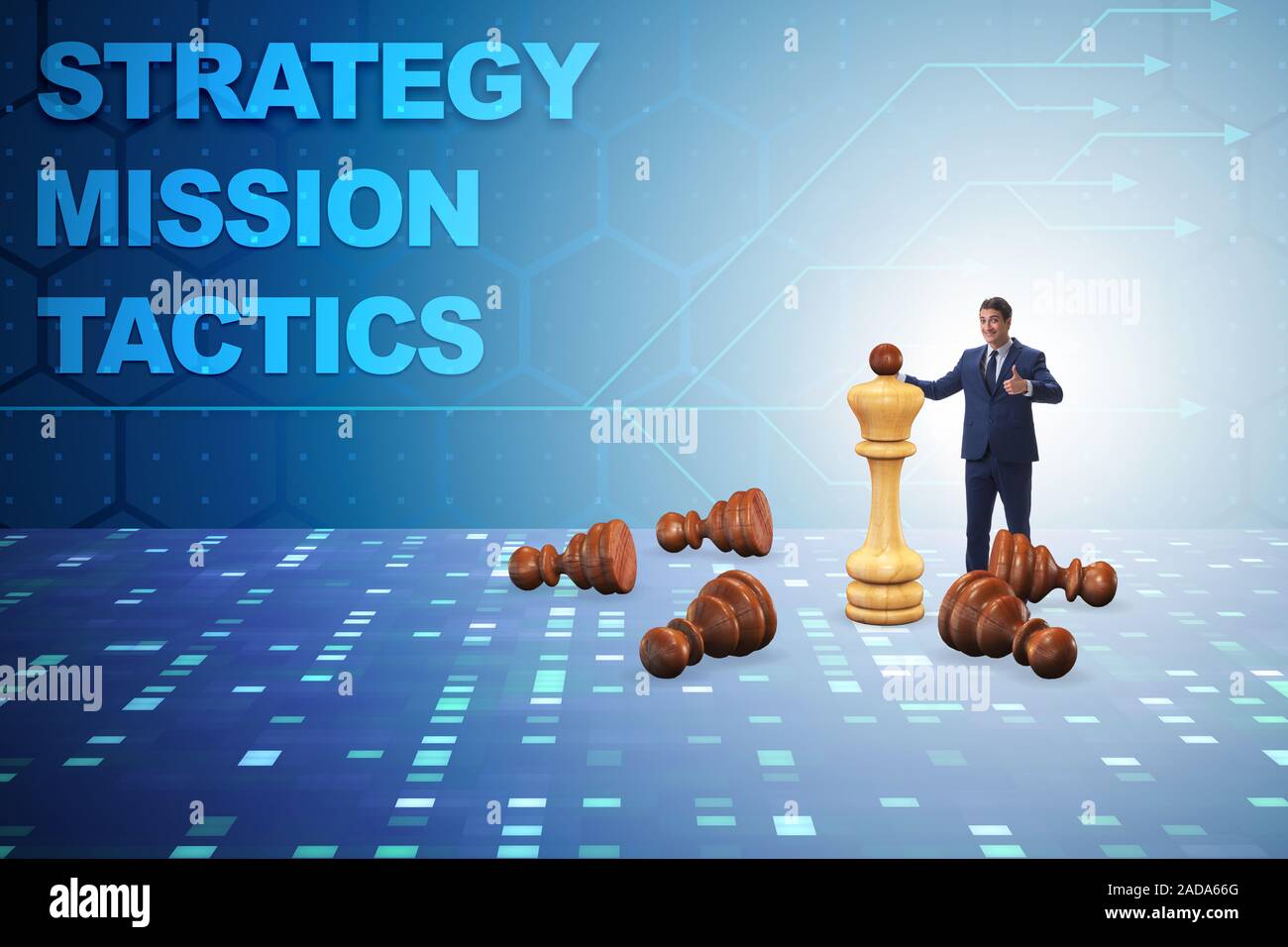 Strategy and tactics concept with Businessman Stock Photo - Alamy