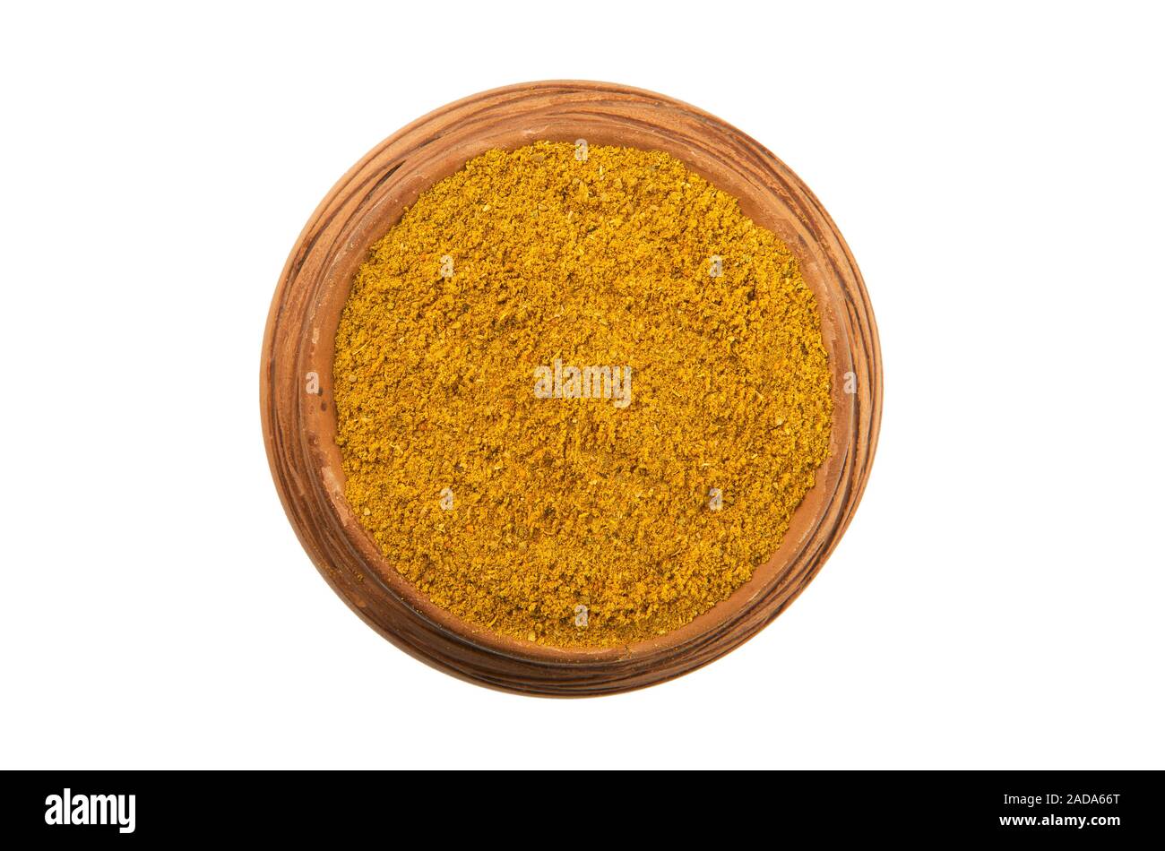 Turmeric Powder Front View Turmeric powder on in glossy cup isolated on a white background. View ...