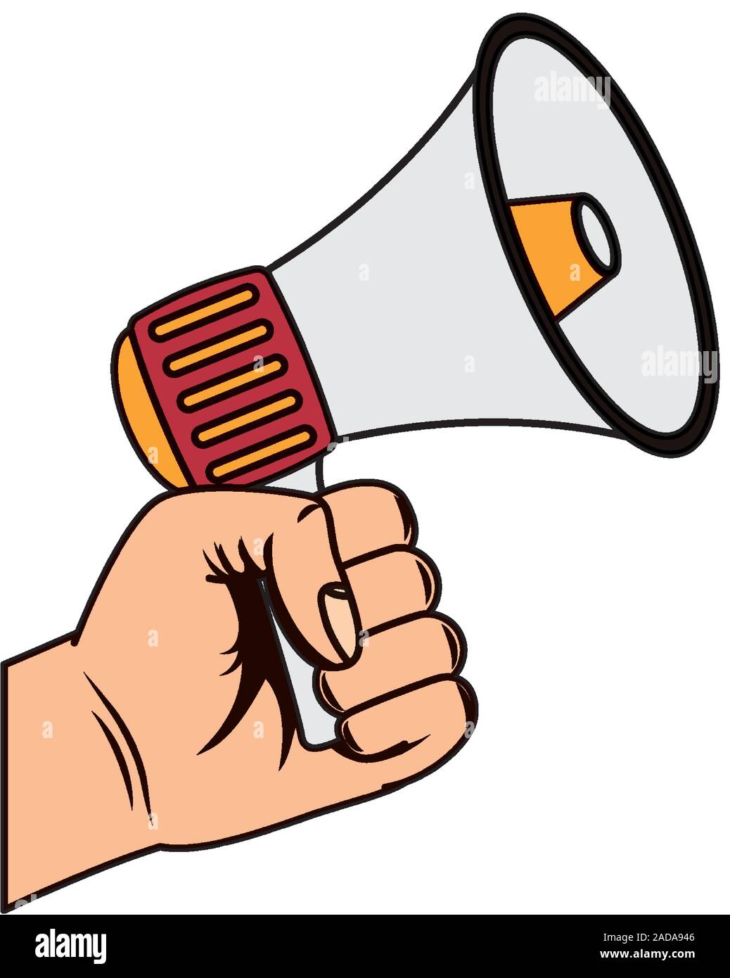 hand with megaphone sound device Stock Vector Image & Art - Alamy