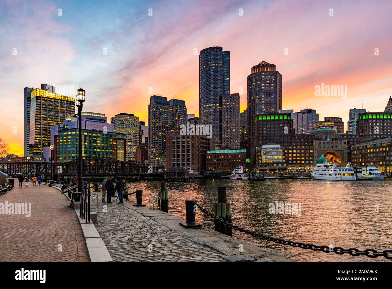 Boston Downtown skylines Bay Stock Photo