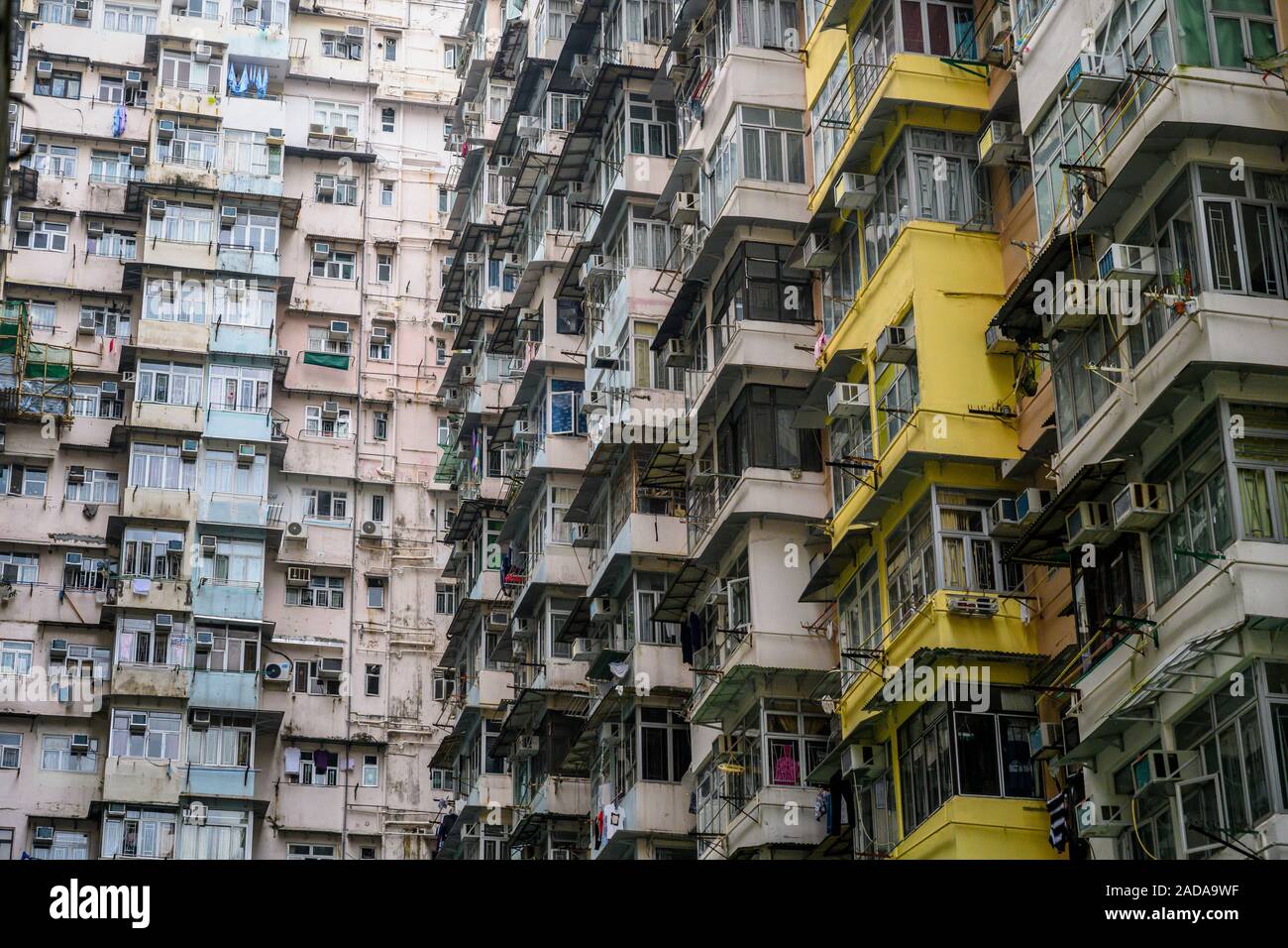 Montaine-Mansion Quarry-Bay-Hong Kong. Also- known- as the “Monster- Building-” it is a famous- tourist- location. Stock Photo