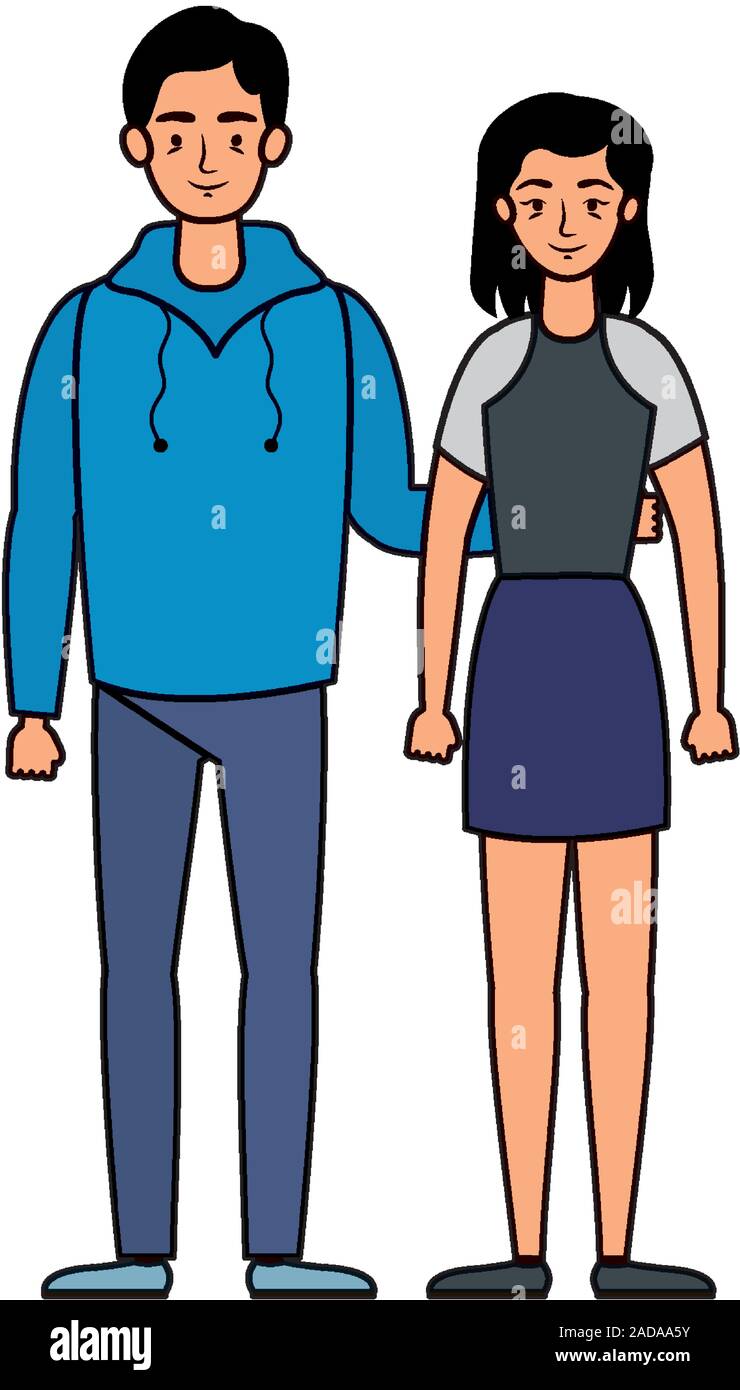 young lovers couple avatars characters Stock Vector Image & Art - Alamy