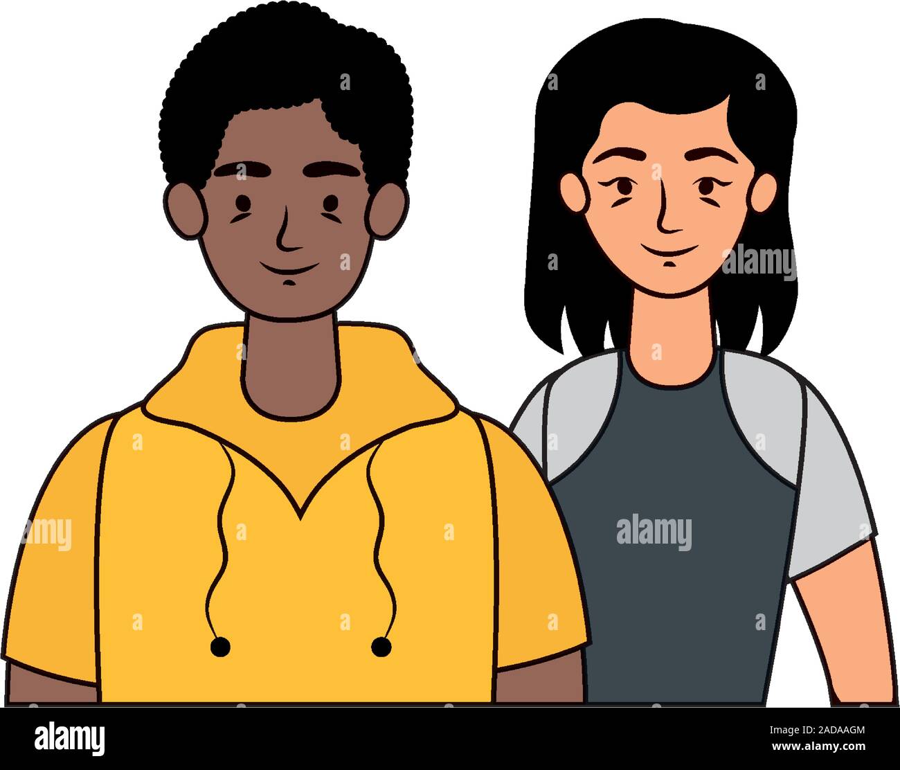 young interracial couple avatars characters Stock Vector Image & Art ...