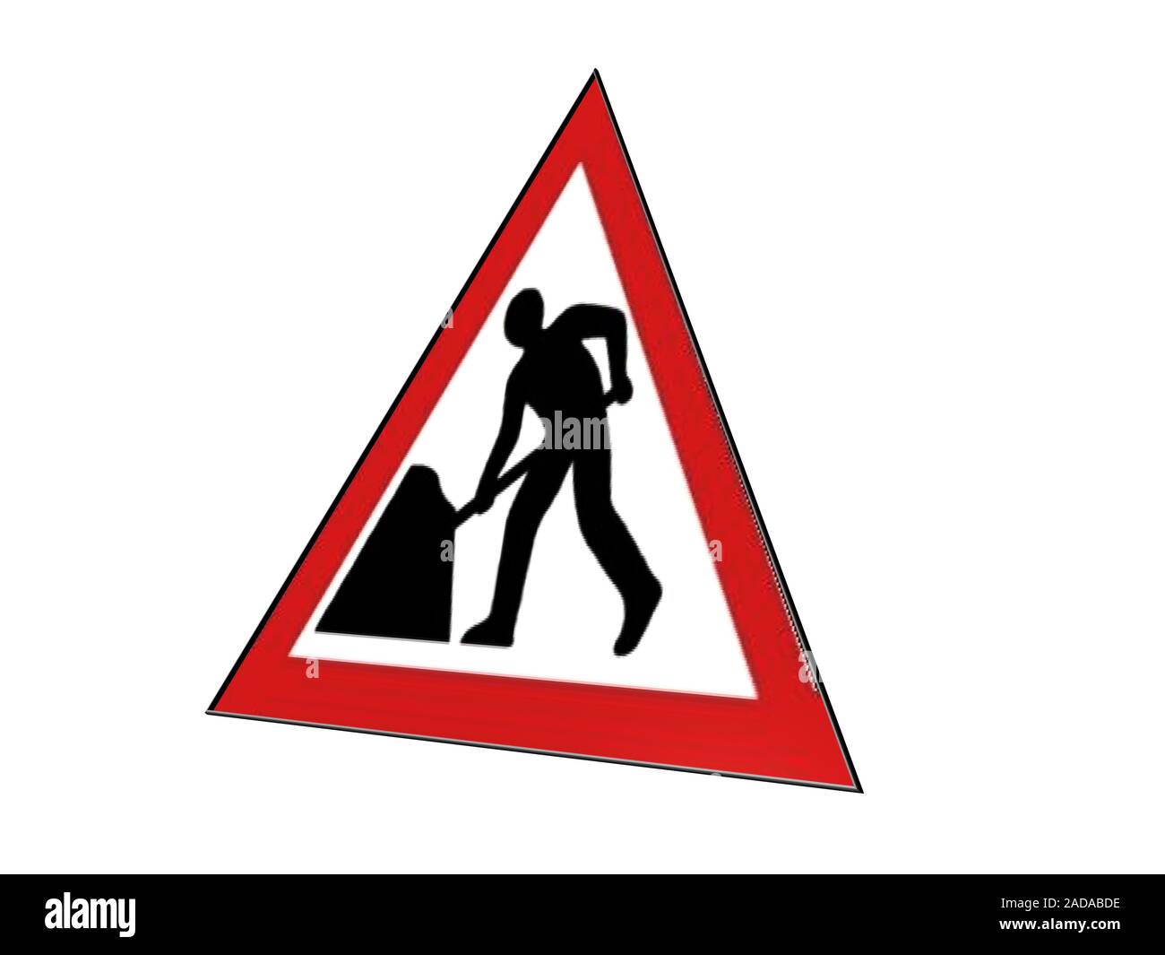 Construction site sign in traffic Stock Photo - Alamy