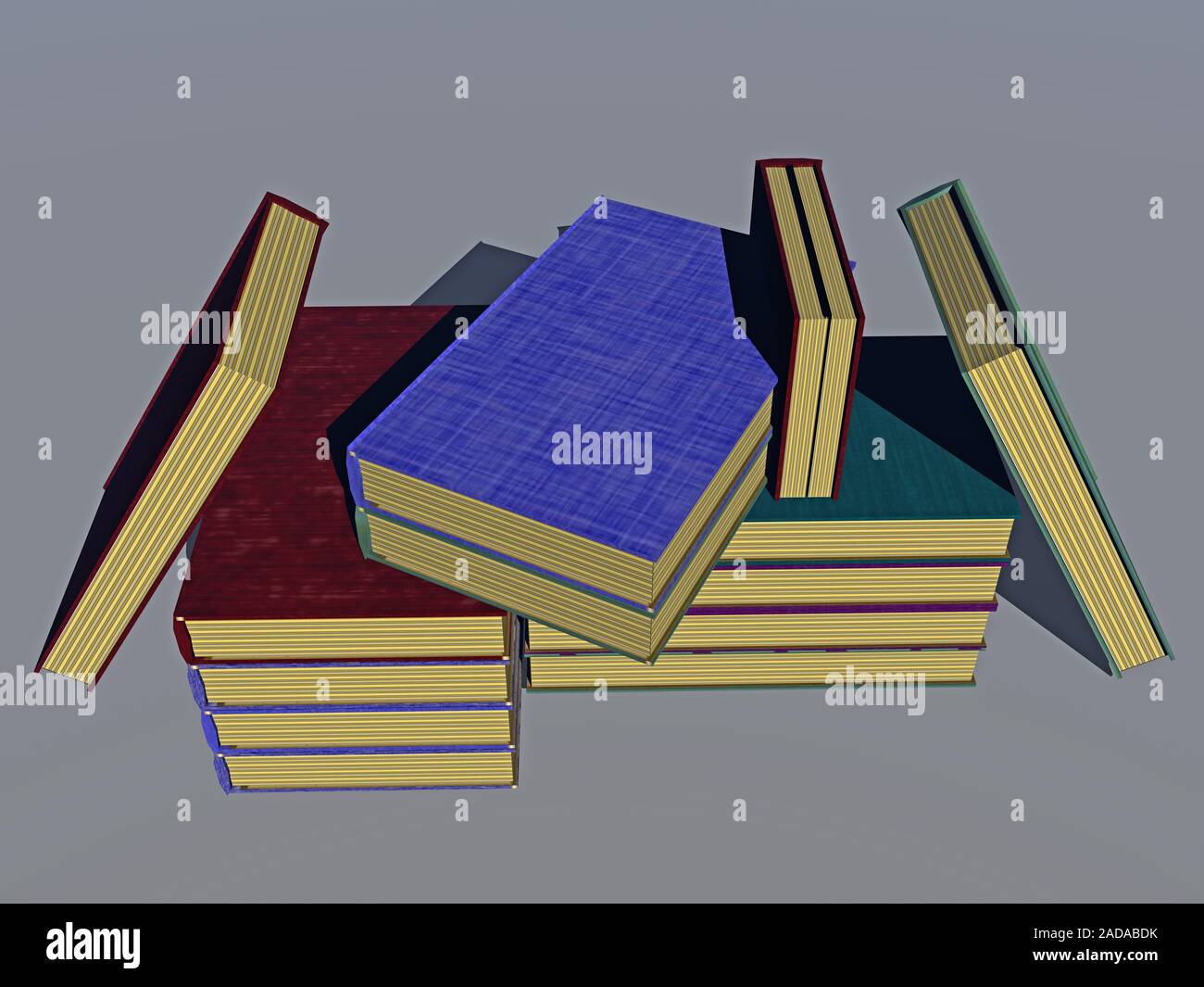 Books stack with different books Stock Photo