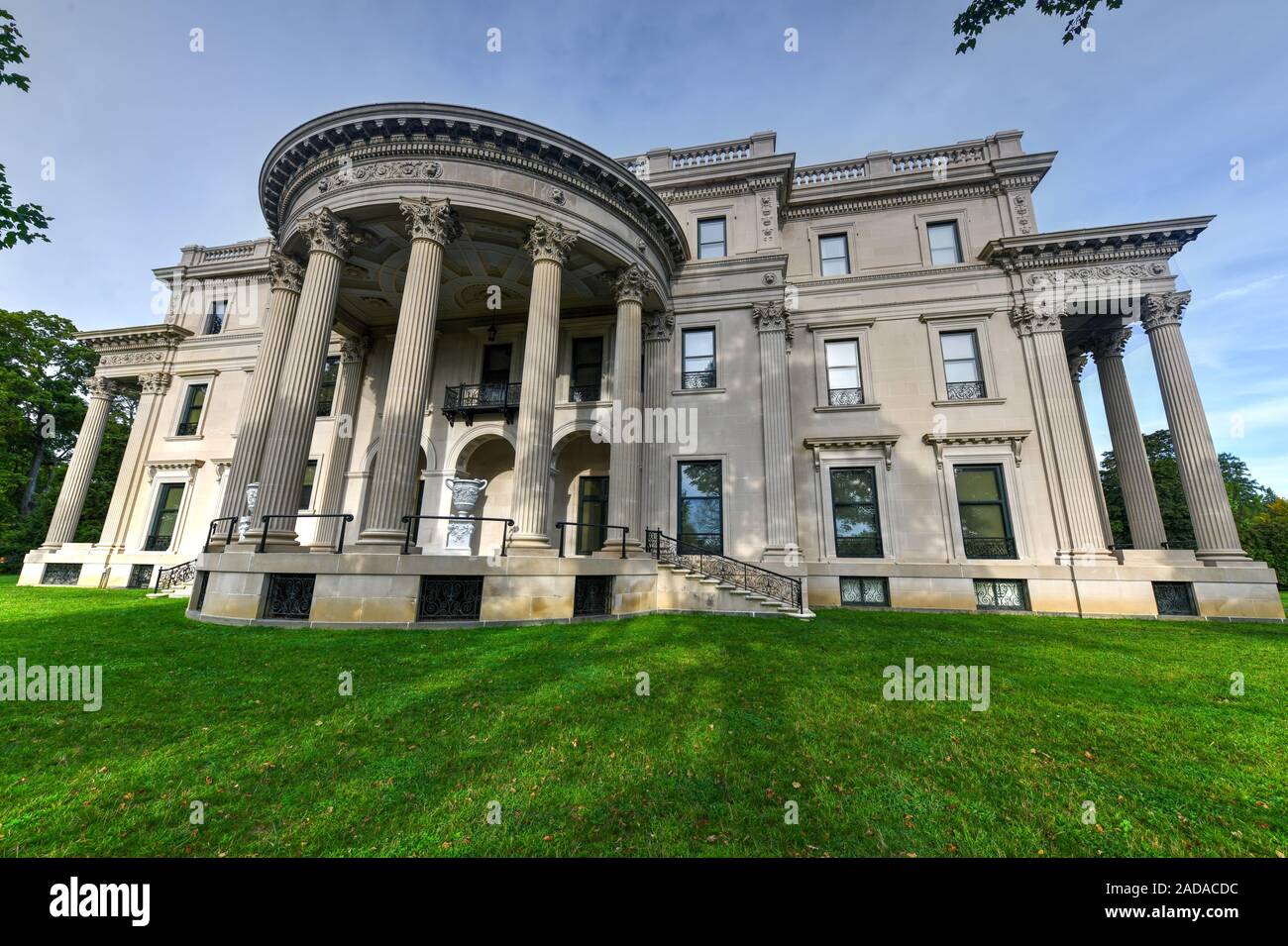 New York - Aug 31, 2019: Vanderbilt Mansion in Hyde Park, New York. Historically known as Hyde Park, the Vanderbilt Mansion National Historic Site is Stock Photo