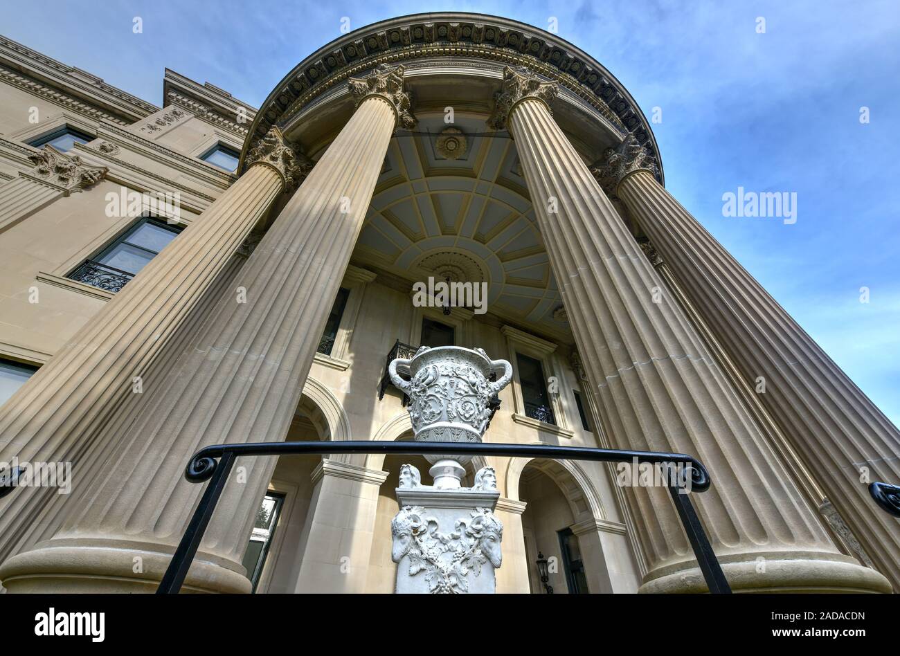 New York - Aug 31, 2019: Vanderbilt Mansion in Hyde Park, New York. Historically known as Hyde Park, the Vanderbilt Mansion National Historic Site is Stock Photo