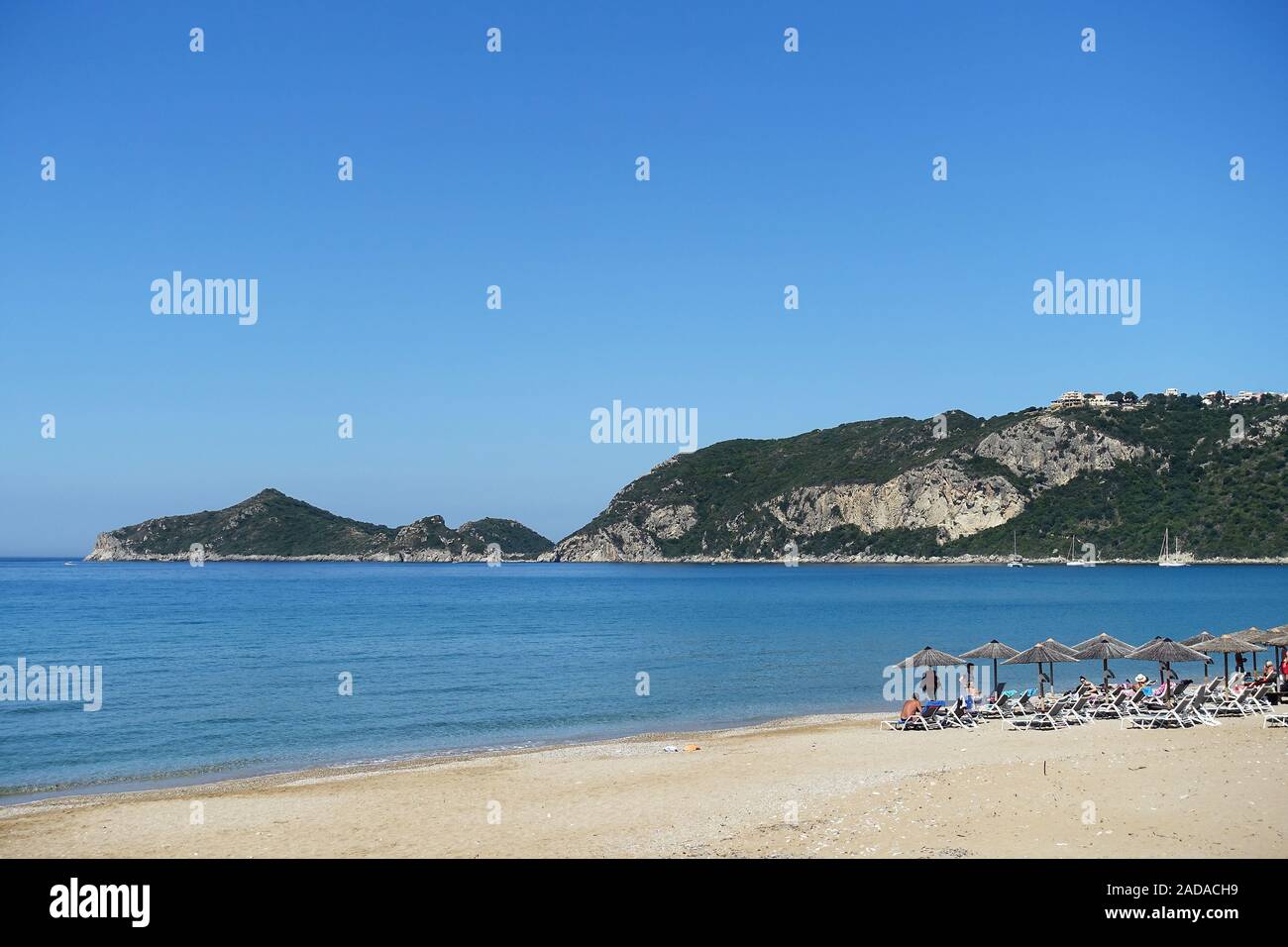 Bay of Agios Georgios Pagon, Corfu, Greece Stock Photo