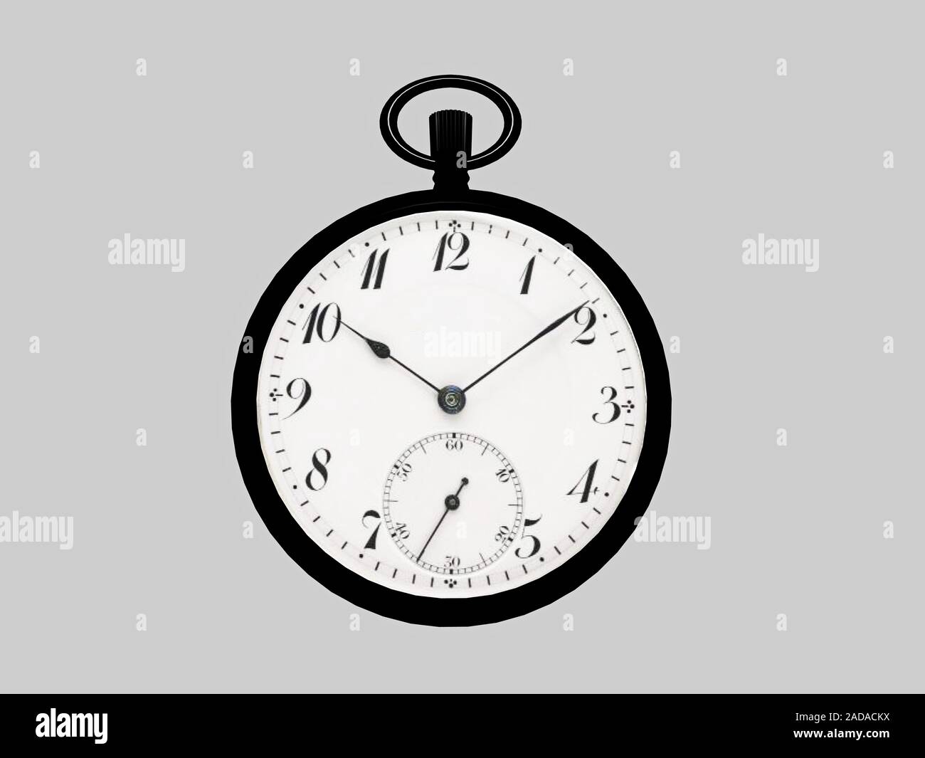 silver pocket watch with second hand Stock Photo Alamy