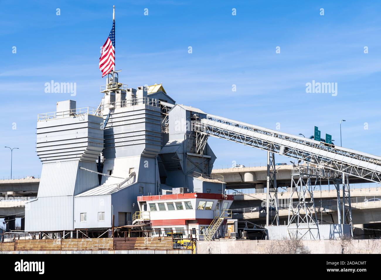 Construction sand gravel warehouse Stock Photo