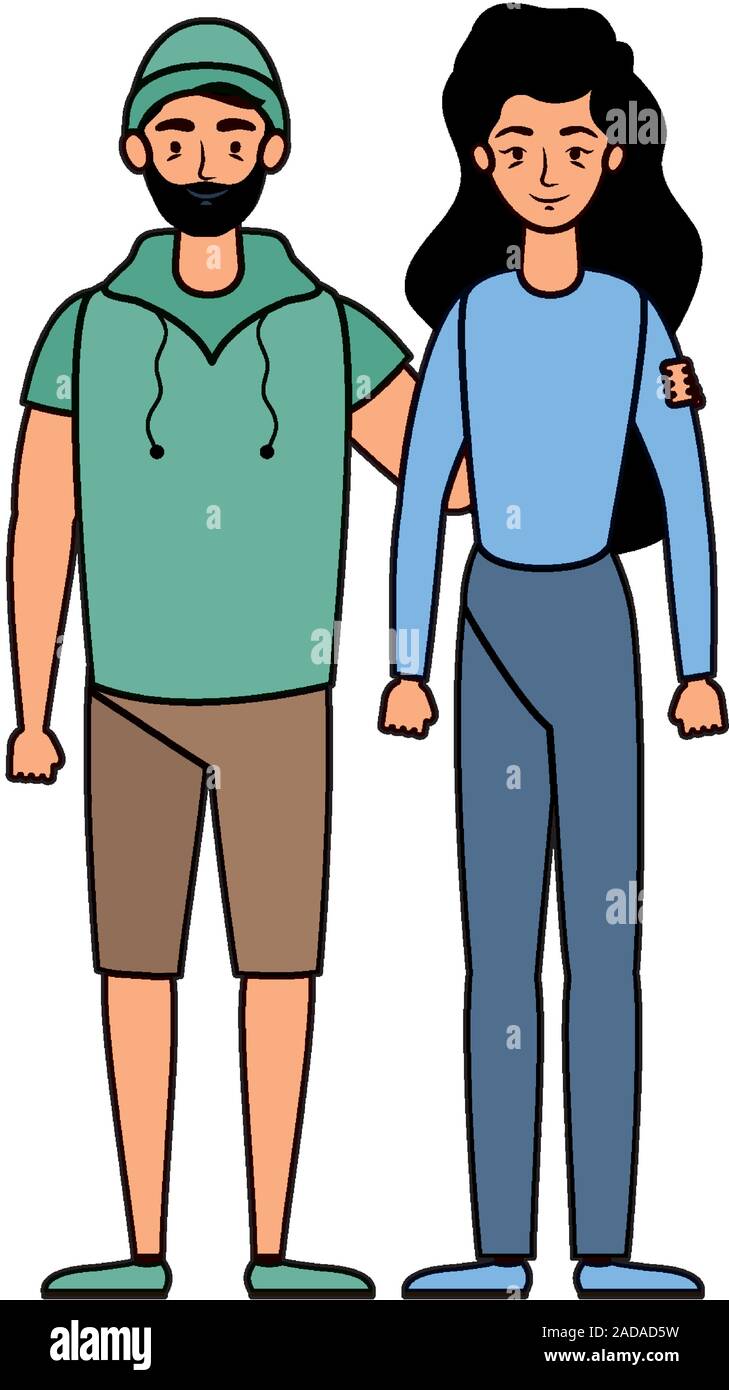 young lovers couple avatars characters Stock Vector Image & Art - Alamy