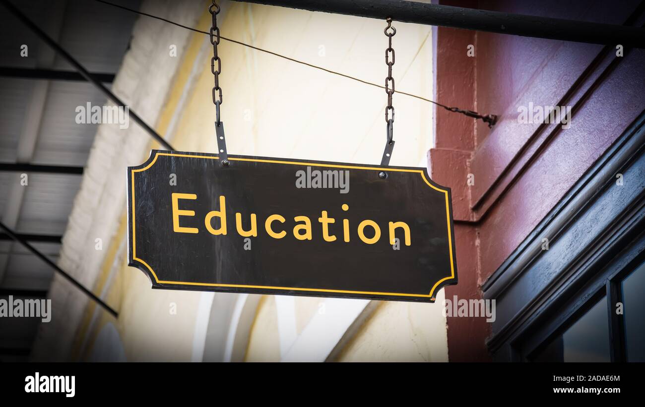Street Sign to Education Stock Photo - Alamy
