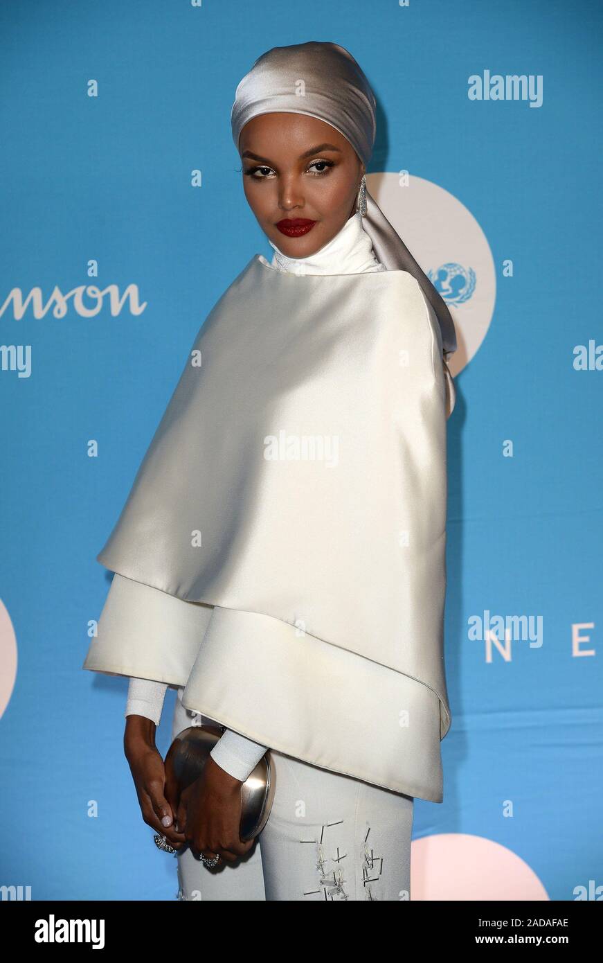 New York, NY, USA. 3rd Dec, 2019. Halima Aden at arrivals for 15th Annual UNICEF Snowflake Ball, The Atrium, New York, NY December 3, 2019. Credit: Kristin Callahan/Everett Collection/Alamy Live News Stock Photo