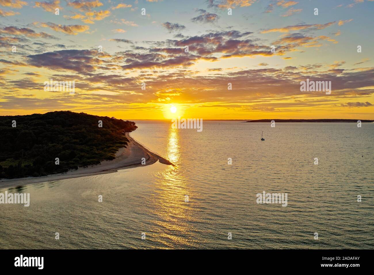 Sunset along the beach at Towd Point in Southampton, Long Island, New York Stock Photo Alamy
