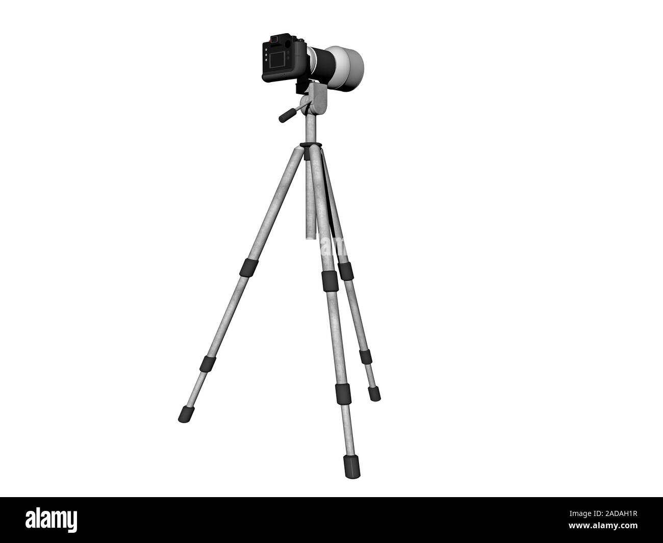 Tripod with SLR camera Stock Photo