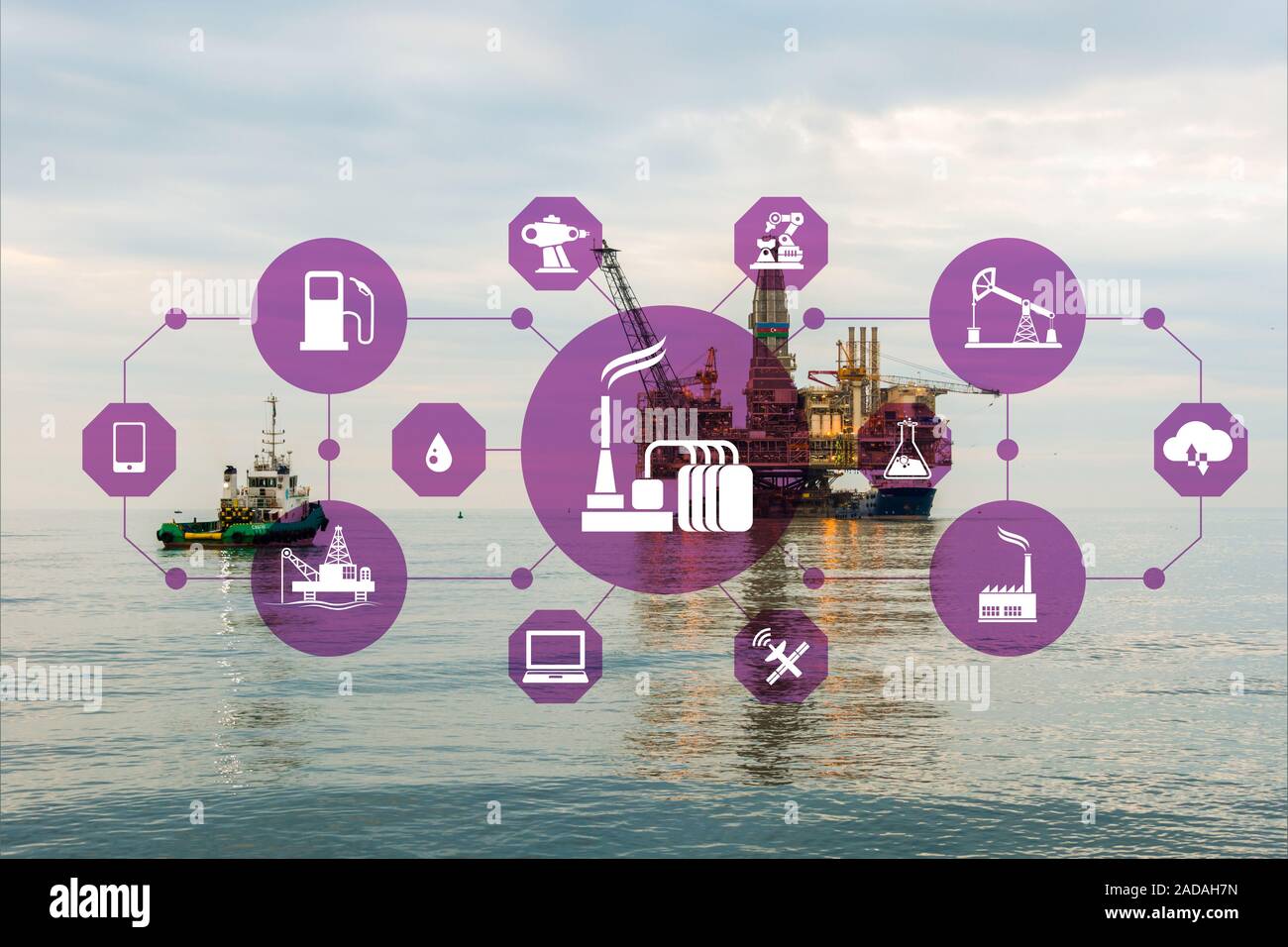 Concept of automation in oil and gas industry Stock Photo - Alamy