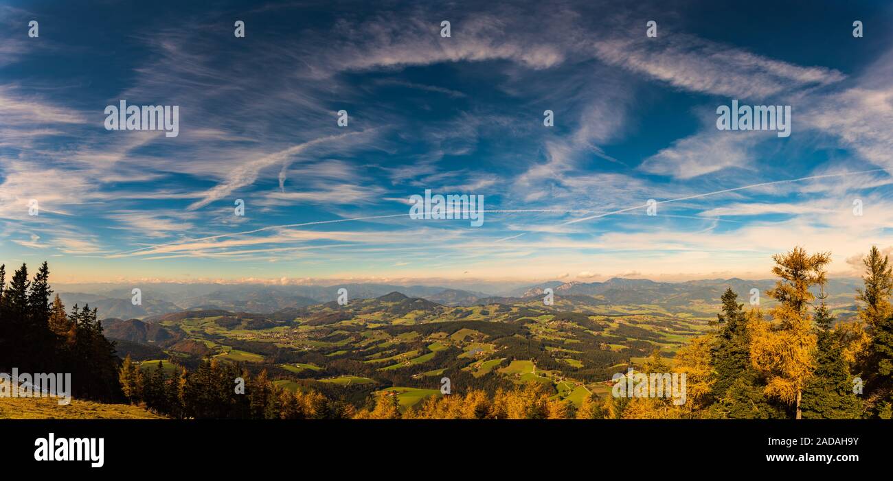 Panorama view from Schockl mountain in Graz. Tourist spot in Graz Stock Photo