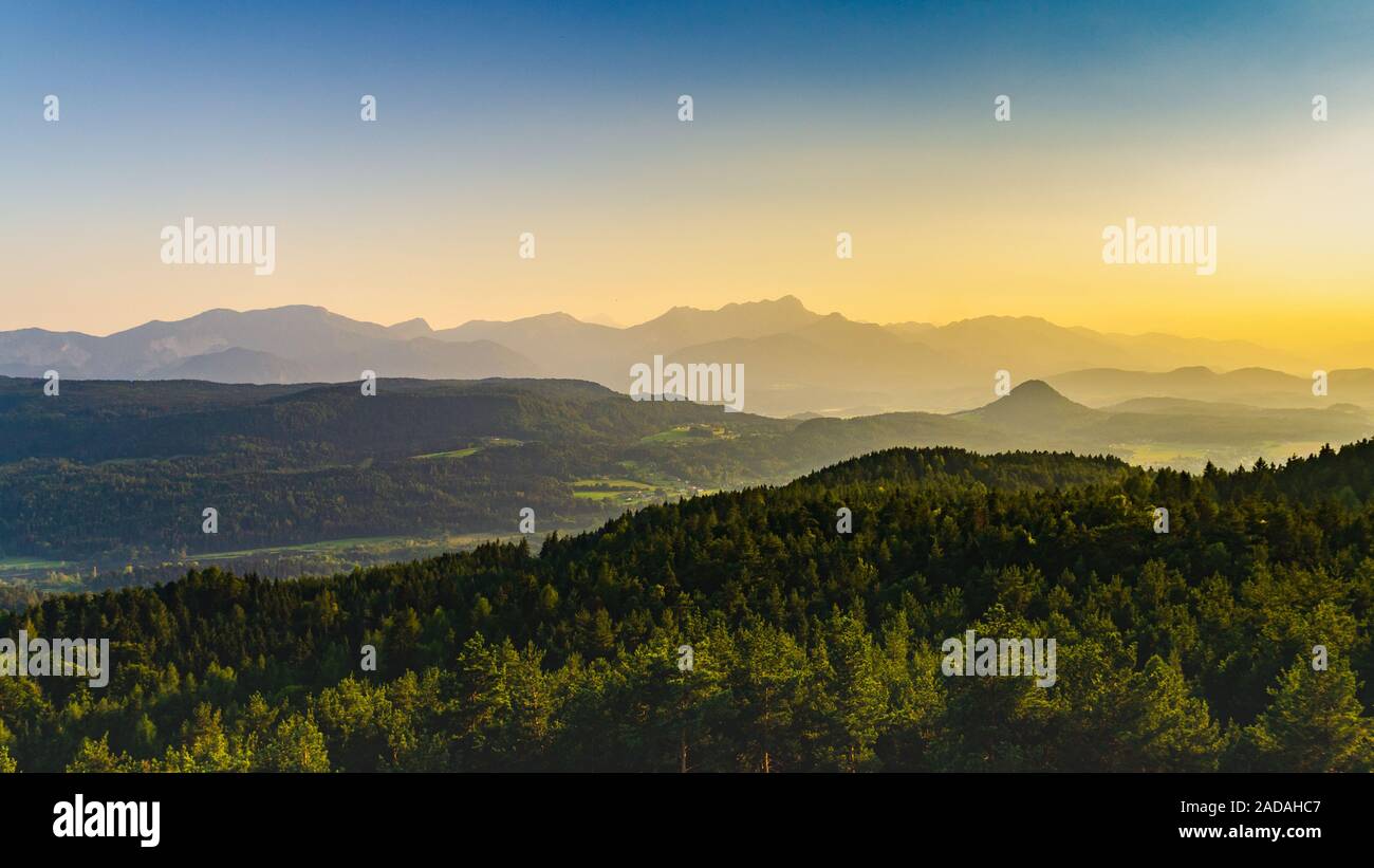 Mountains in Karnten Austria tourist spothorizontal Stock Photo
