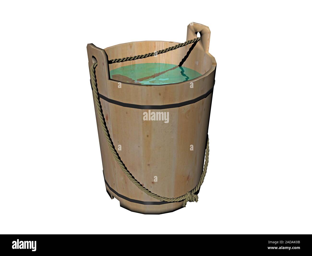Bucket of water in the sauna Stock Photo