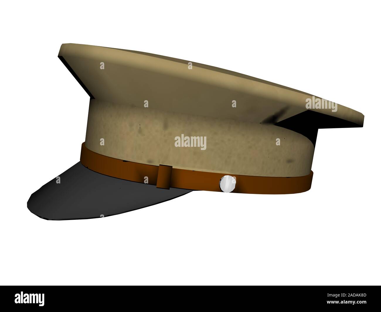 military peaked cap with hatband Stock Photo