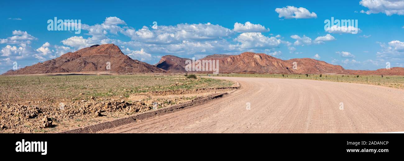 road in Namib desert, Namibia Africa landscape Stock Photo
