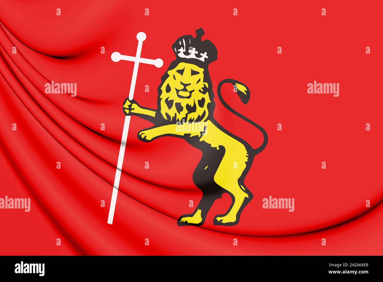 3D Flag of Vladimir (Vladimir Oblast), Russia. 3D Illustration Stock ...