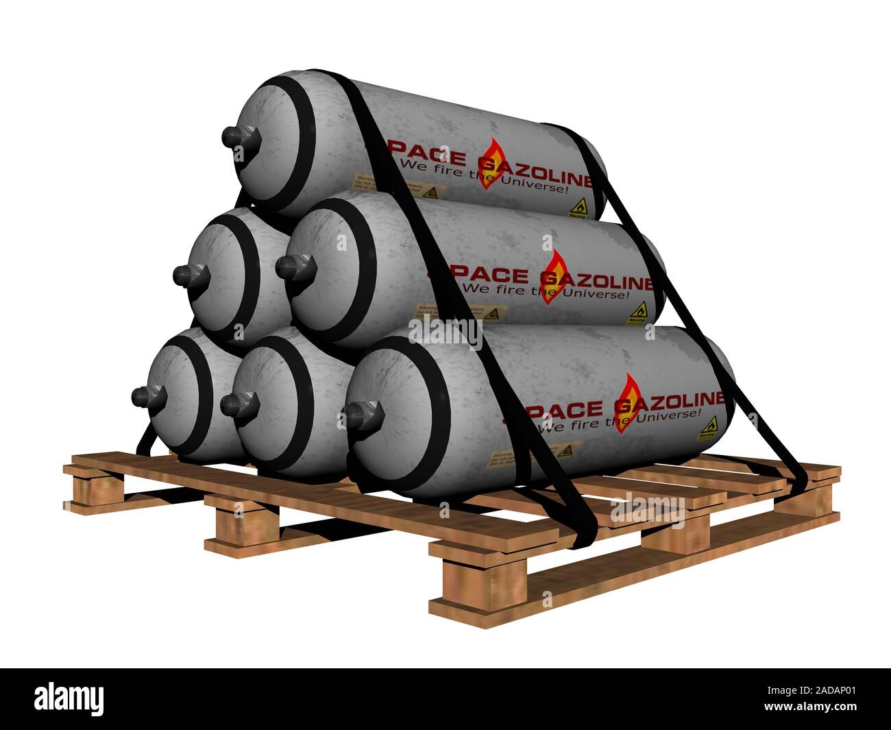 Gas cylinders lashed to wooden pallet Stock Photo - Alamy