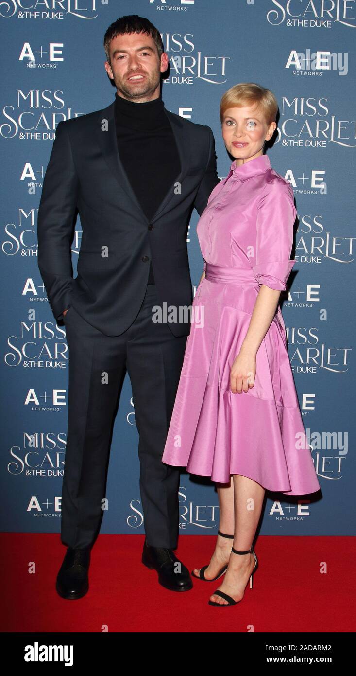 London, UK. 03rd Dec, 2019. Kate Phillips and Stuart Martin attend the Miss Scarlet and the Duke World Premiere TV screening at the St. Pancras Renaissance Hotel in London. Credit: SOPA Images Limited/Alamy Live News Stock Photo